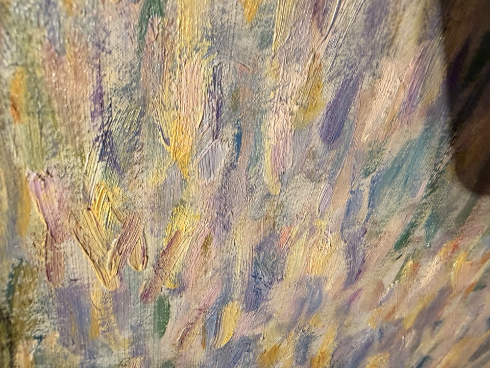 The same painting, twice. Left: step back and Venice exists. Right: walk closer and it’s a shouting match between pigments.