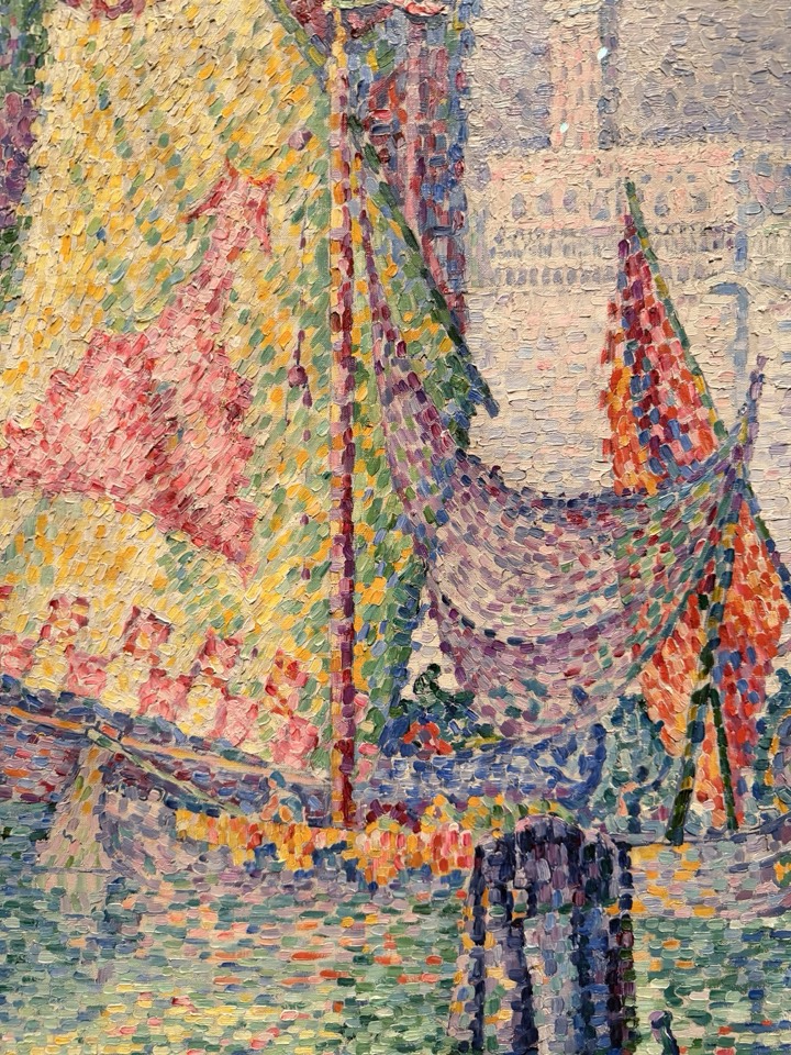 The sails, up close. Stained glass, quilts, mosaics, West African textiles. Pick your metaphor.